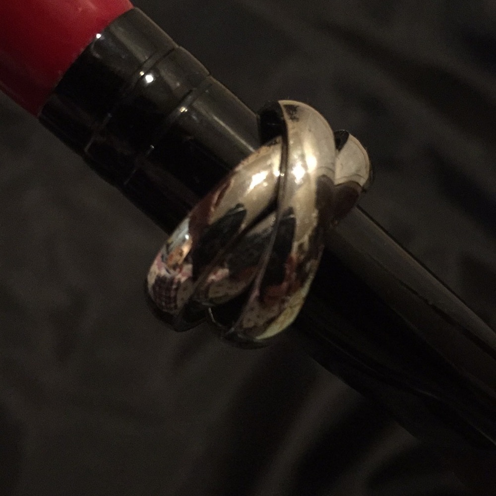 Ring, infinity silver tone